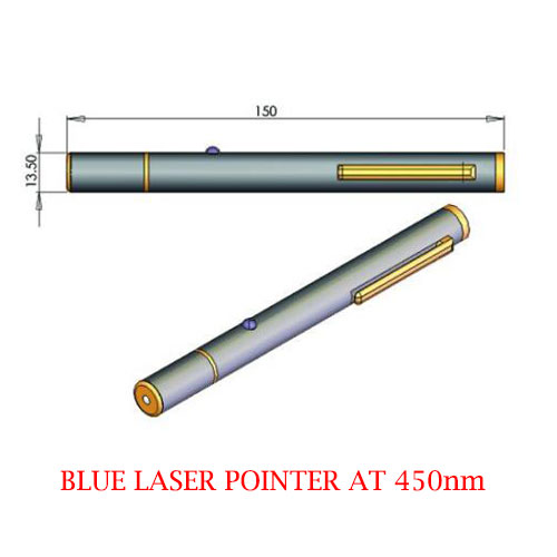 特別な安全設計 450nm 青色レーザーポインター 0.6~5mW